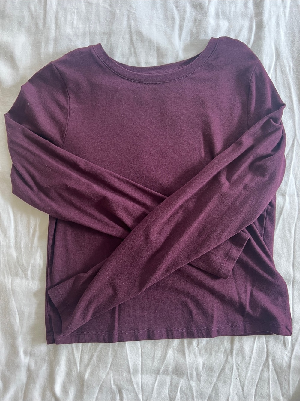 Old Navy Women's Long-Sleeve Crewneck Top in Plum